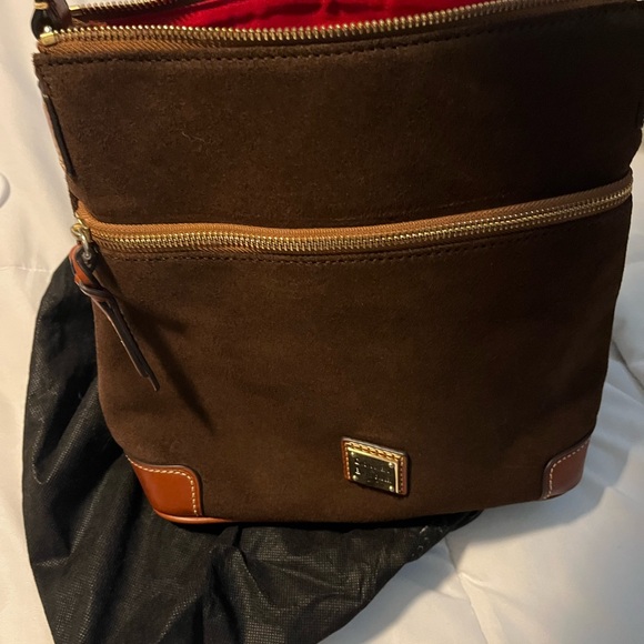 Dooney & Bourke Brown Suede Shoulder Bag - Picture 1 of 5